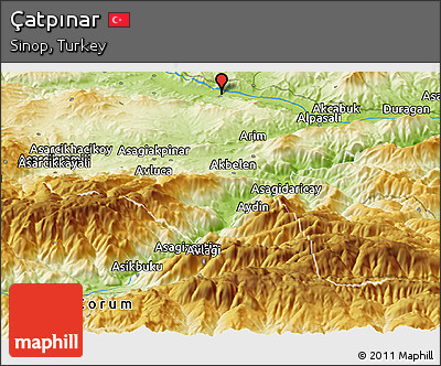 Physical Panoramic Map of Çatpınar