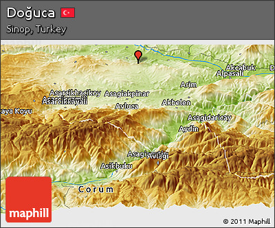 Physical Panoramic Map of Doğuca