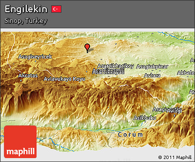 Physical Panoramic Map of Engilekin