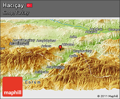 Physical Panoramic Map of Hacıçay