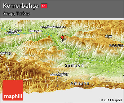 Physical Panoramic Map of Kemerbahçe