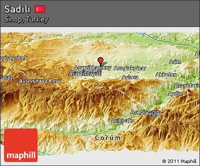 Physical Panoramic Map of Sadılı
