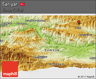 Physical Panoramic Map of Sarıyar