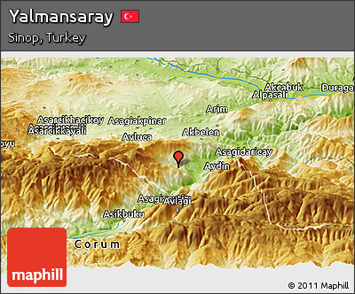 Physical Panoramic Map of Yalmansaray