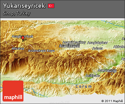 Physical Panoramic Map of Yukarıseyricek