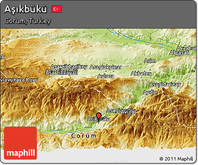Physical Panoramic Map of Aşıkbükü