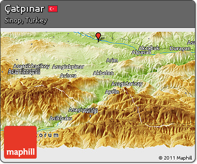 Physical Panoramic Map of Çatpınar