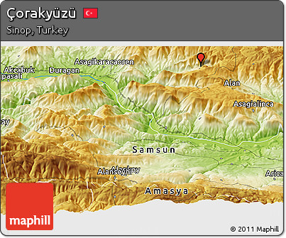 Physical Panoramic Map of Çorakyüzü