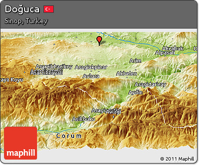 Physical Panoramic Map of Doğuca