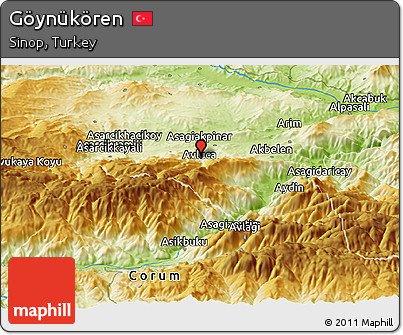 Physical Panoramic Map of Göynükören