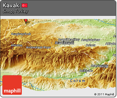 Physical Panoramic Map of Kavak