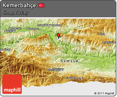 Physical Panoramic Map of Kemerbahçe
