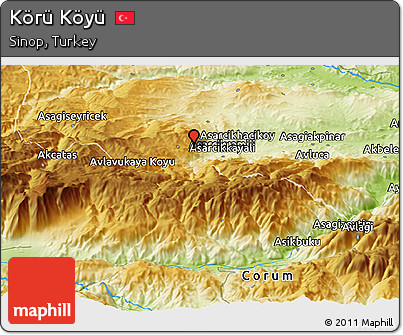 Physical Panoramic Map of Körü Köyü