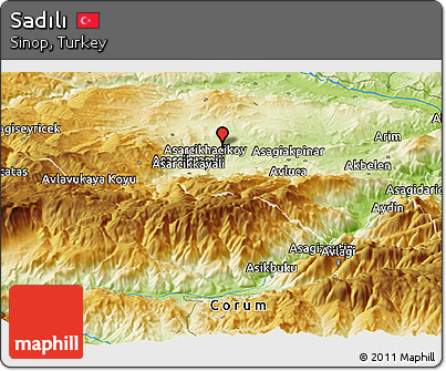 Physical Panoramic Map of Sadılı