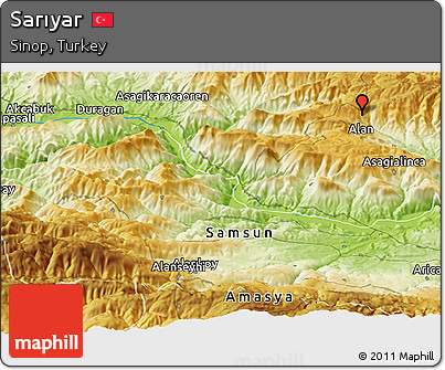 Physical Panoramic Map of Sarıyar