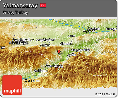 Physical Panoramic Map of Yalmansaray