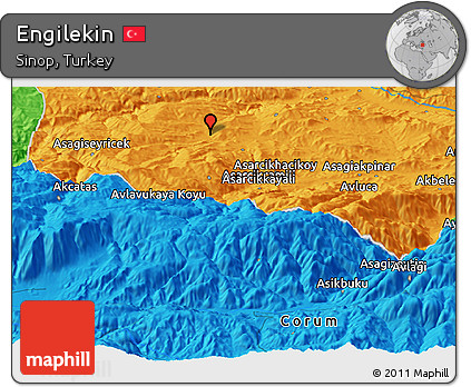 Political Panoramic Map of Engilekin