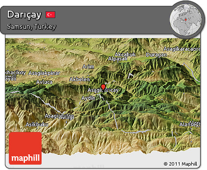 Satellite Panoramic Map of Darıçay