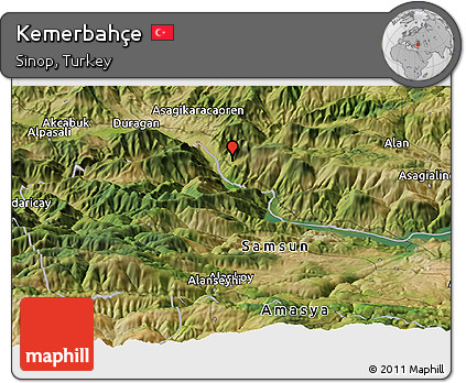 Satellite Panoramic Map of Kemerbahçe