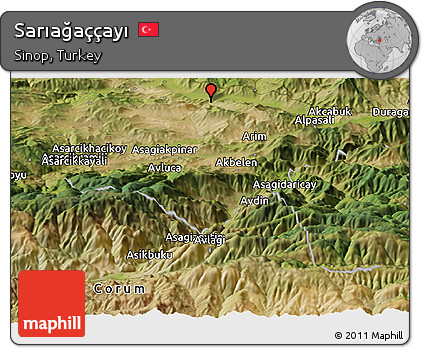 Satellite Panoramic Map of Sarıağaççayı
