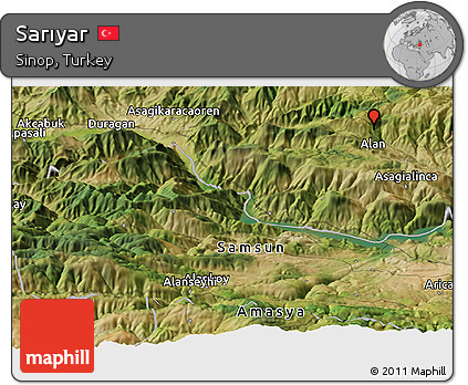 Satellite Panoramic Map of Sarıyar