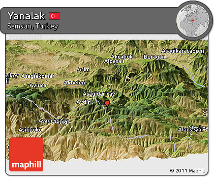Satellite Panoramic Map of Yanalak
