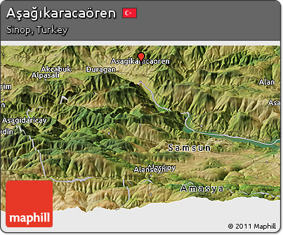 Satellite Panoramic Map of Aşağıkaracaören
