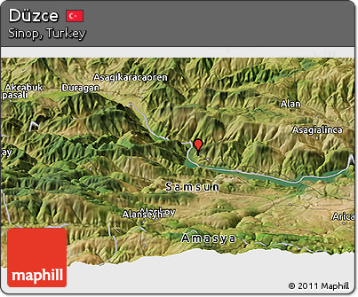 Satellite Panoramic Map of Düzce