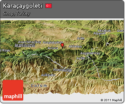 Satellite Panoramic Map of Karaçaygöleti