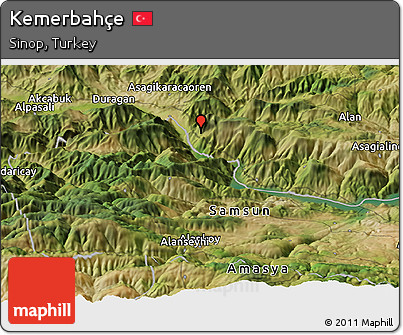Satellite Panoramic Map of Kemerbahçe