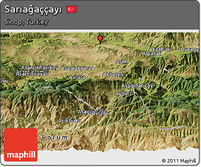 Satellite Panoramic Map of Sarıağaççayı