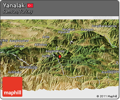 Satellite Panoramic Map of Yanalak