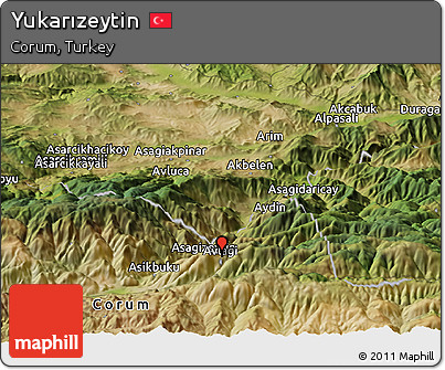 Satellite Panoramic Map of Yukarızeytin