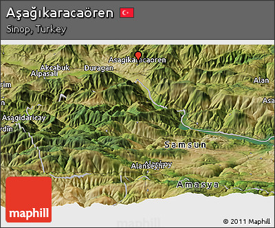 Satellite Panoramic Map of Aşağıkaracaören