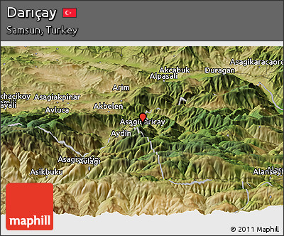 Satellite Panoramic Map of Darıçay
