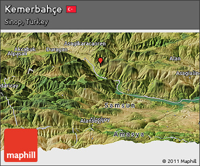 Satellite Panoramic Map of Kemerbahçe