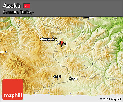 Physical 3D Map of Azaklı