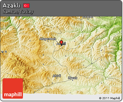Physical 3D Map of Azaklı