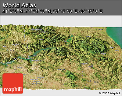 Satellite 3D Map of the Area around 41° 16' 52" N, 35° 46' 29" E