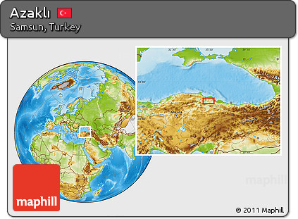 Physical Location Map of Azaklı