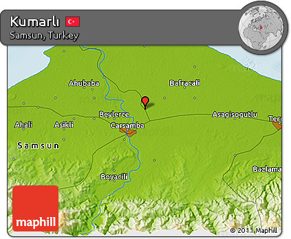 Physical 3D Map of Kumarlı