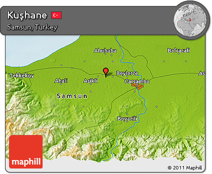 Physical 3D Map of Kuşhane