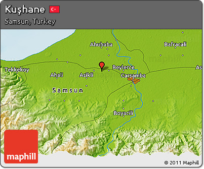 Physical 3D Map of Kuşhane