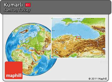 Physical Location Map of Kumarlı