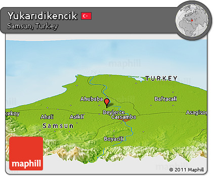 Physical Panoramic Map of Yukarıdikencik