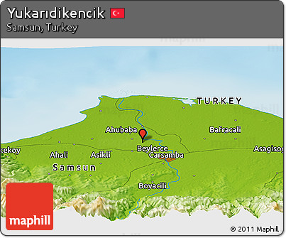 Physical Panoramic Map of Yukarıdikencik