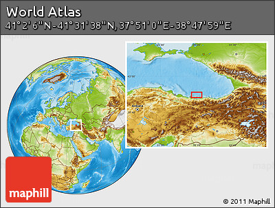 Physical Location Map of the Area around 41° 16' 52" N, 38° 19' 30" E