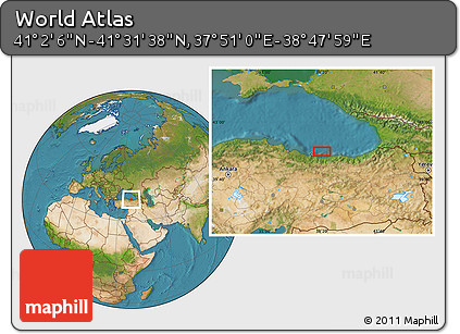 Satellite Location Map of the Area around 41° 16' 52" N, 38° 19' 30" E