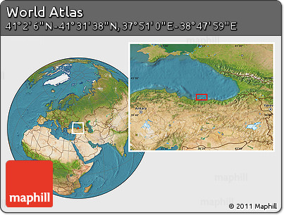 Satellite Location Map of the Area around 41° 16' 52" N, 38° 19' 30" E