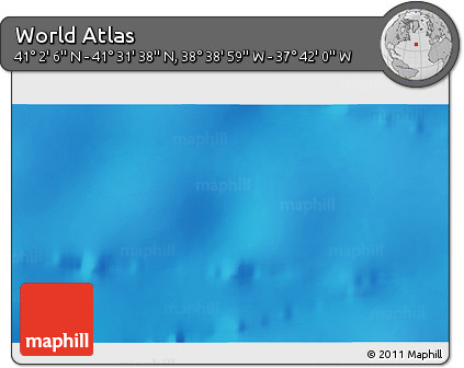 Shaded Relief 3D Map of the Area around 41° 16' 52" N, 38° 10' 29" W